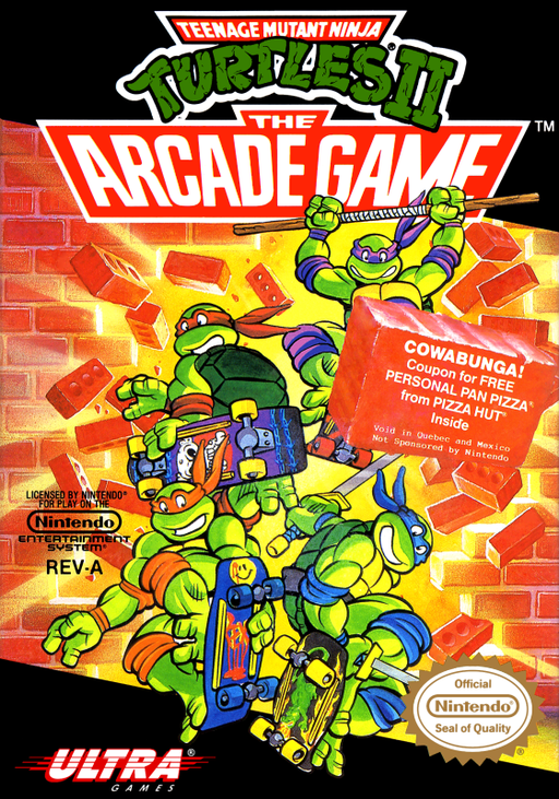 Teenage Mutant Ninja Turtles II - The Arcade Game (USA) (Sample) box art